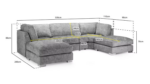 Bishop Truffle U Shape Corner Fullback Sofa