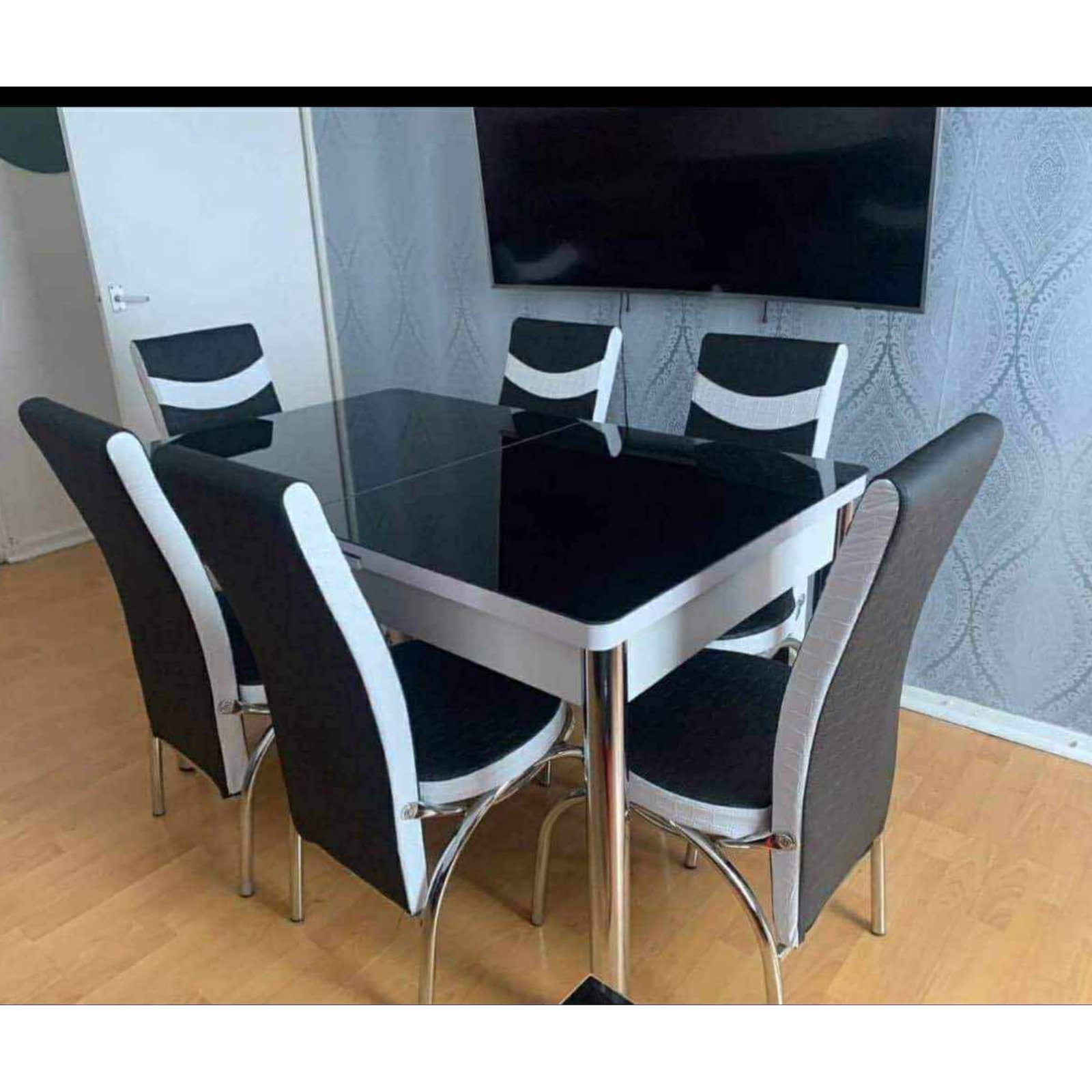 Black and white turkish style dinning table and chair Black and white turkish style dinning table and chair