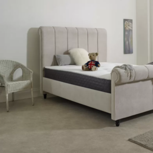 Lilly Panelled Upholstered Sleigh Bed